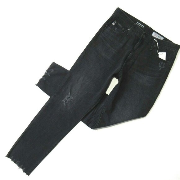 NWT AG Adriano Goldschmied Sophia Ankle in 4 Years Fazed Black Skinny Jeans 31 - Picture 1 of 7